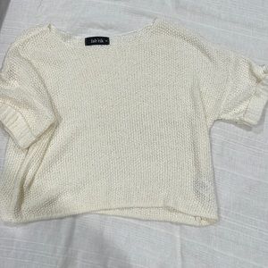 Fabrik Size Medium — White Crocheted Top